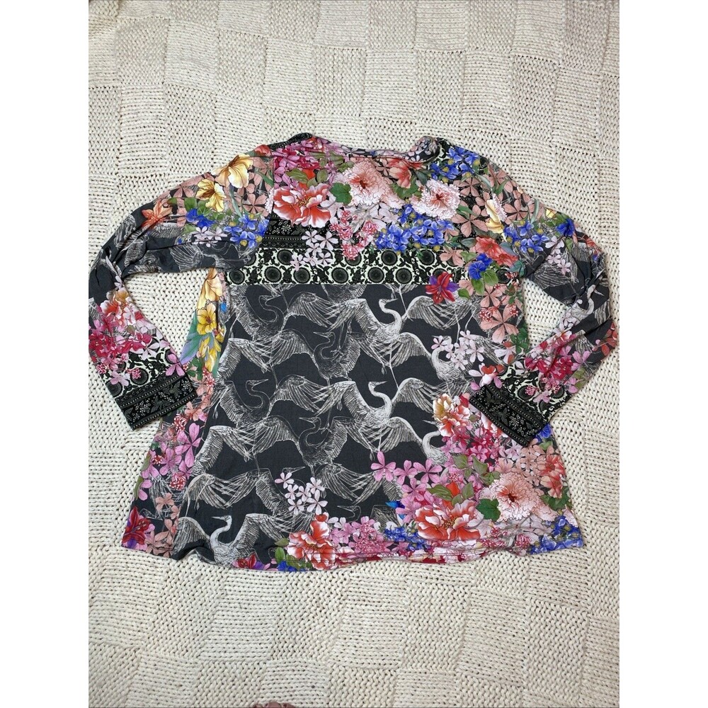 Johnny Was Lindana Favorite Swing Long Sleeve Colorful Shirt L Bamboo Luxe - Picture 5 of 6